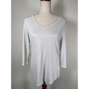 Seg'Ments Essentials Top Size‎ Medium White Modal Blend Hiking Layer 3/4 Sleeve